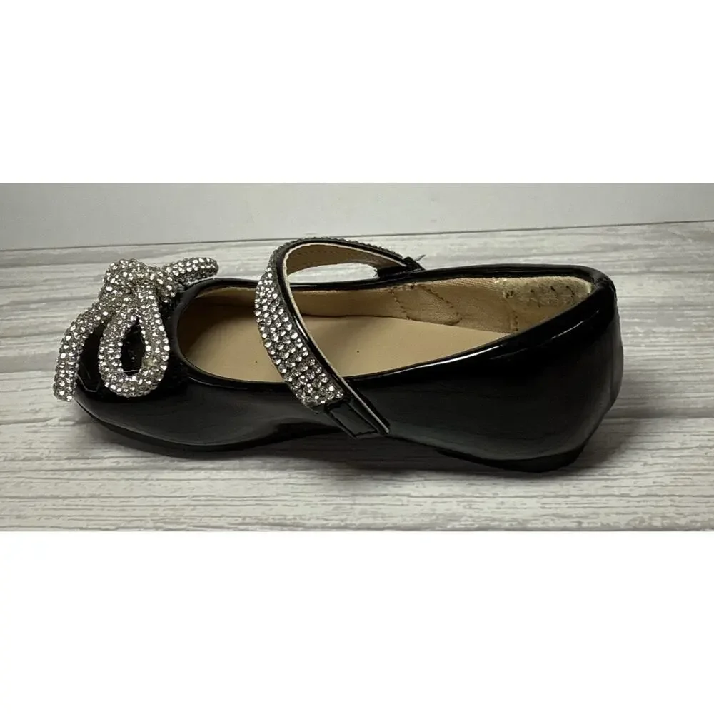 Kushyshoo Girl's Bow Mary Jane Dress Shoes Ballet Princess Flats Size 6